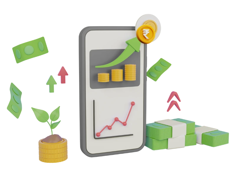 Illustration of financial growth and rising trends related to Nifty options investments.