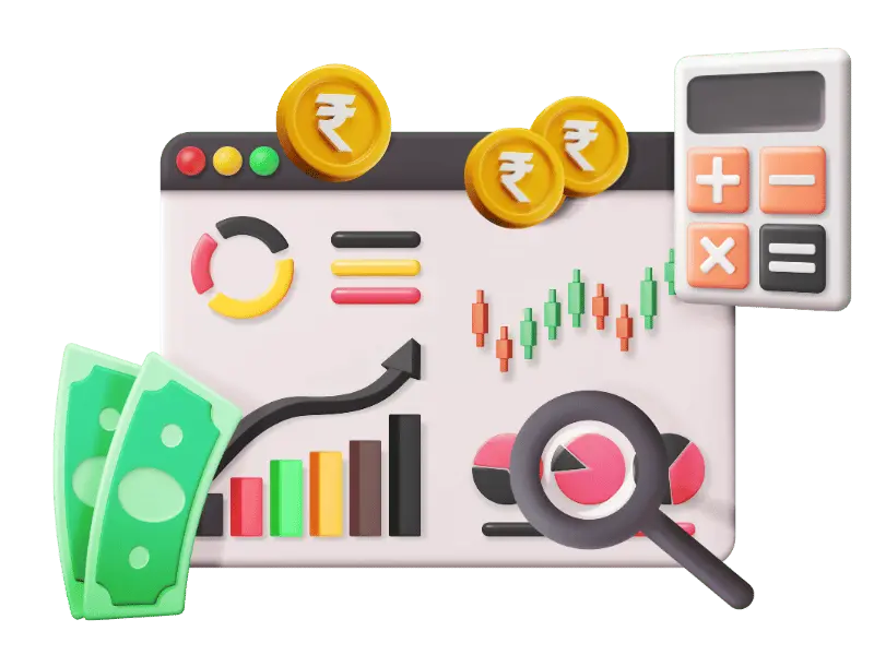 A dashboard displaying intraday trading tips and strategies with charts, currency symbols, and analytical tools, representing services by The Trade Bond as an intraday tips provider.