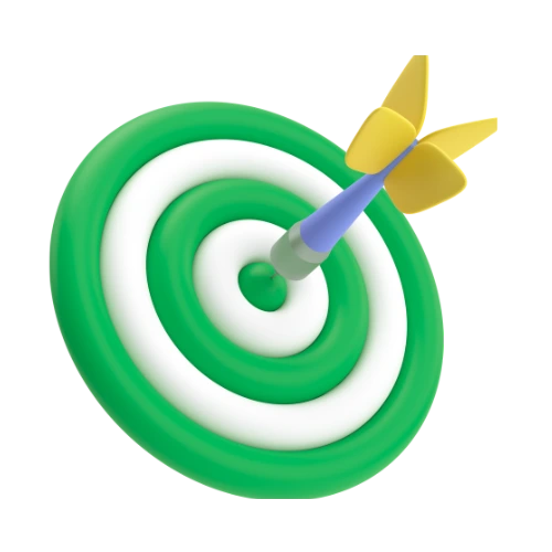 Stock market advisory services goal assessment target with dart icon.