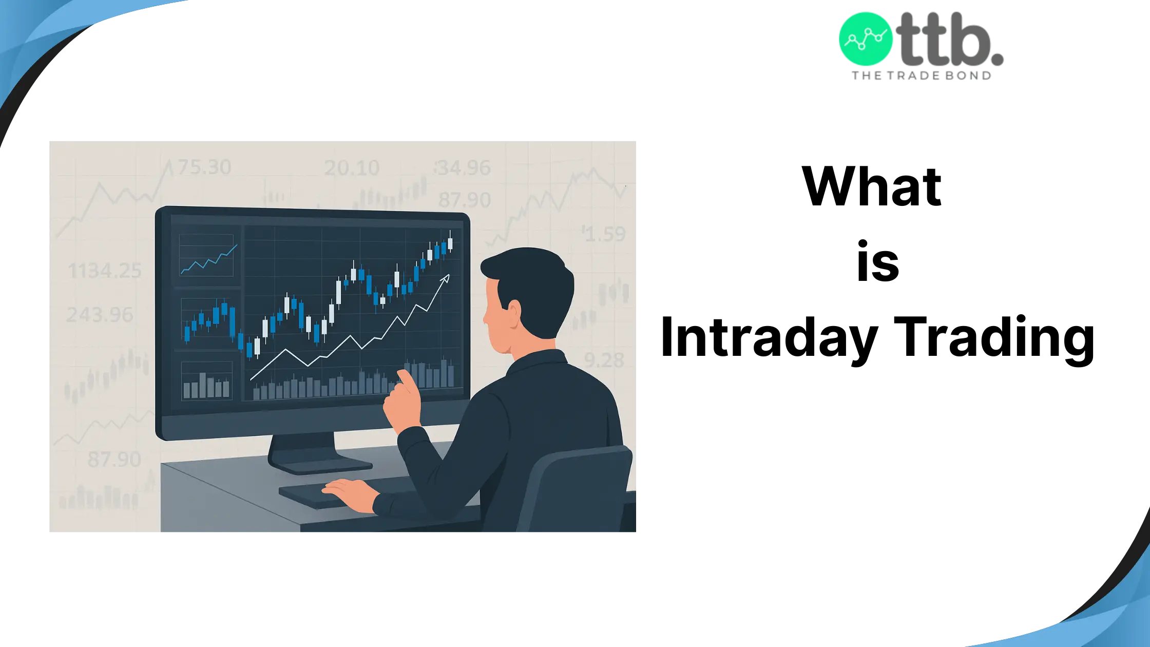 Image represents trader analyzing stock market charts on a computer screen for intraday trading