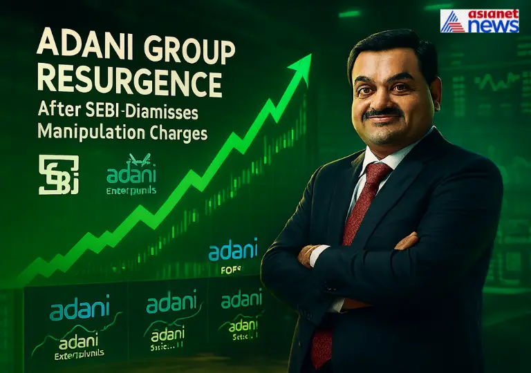Adani shares surge on SEBI clean chit news; Asianet News coverage shows investor optimism
