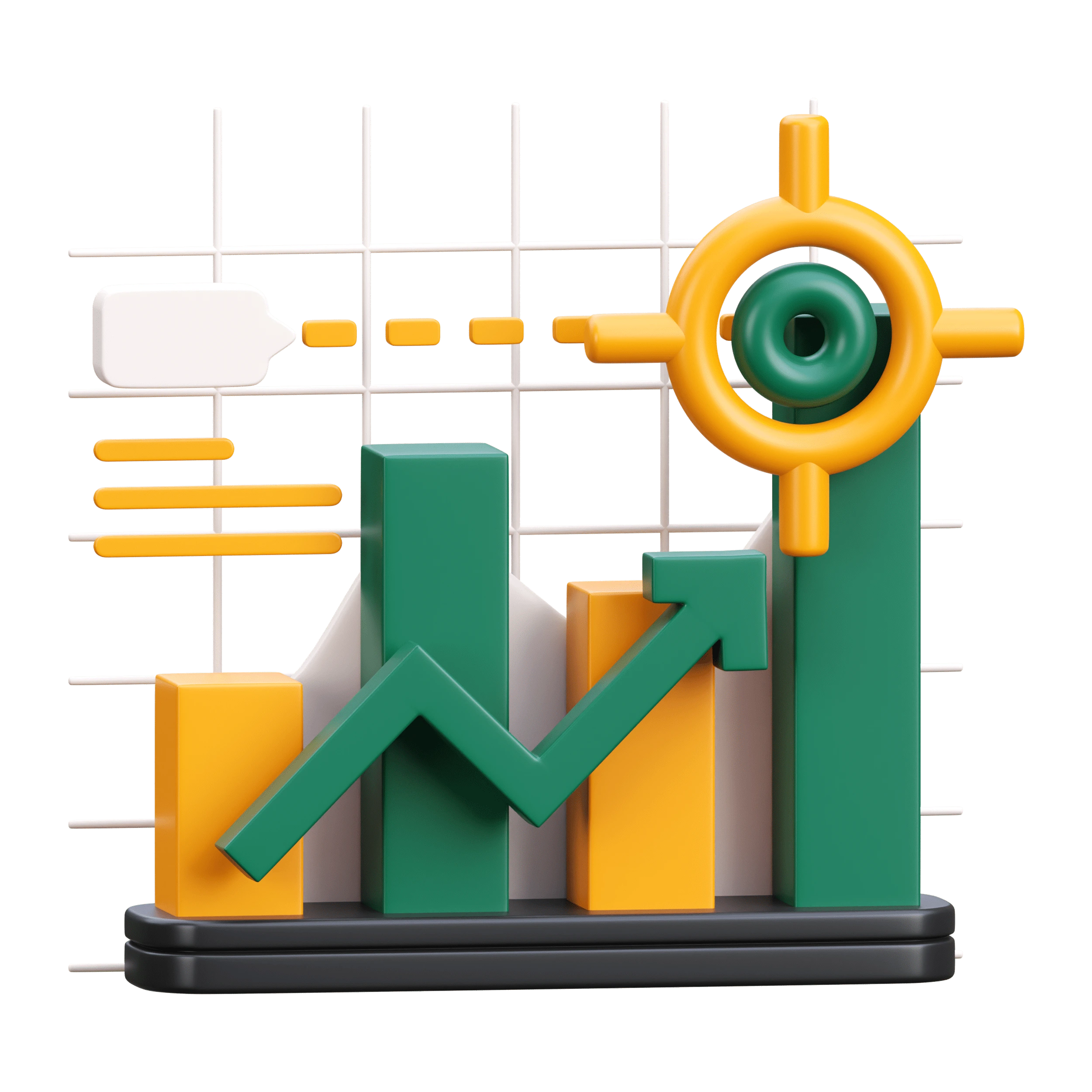 Chart showing upward trend with target symbol, representing profitable option trading tips