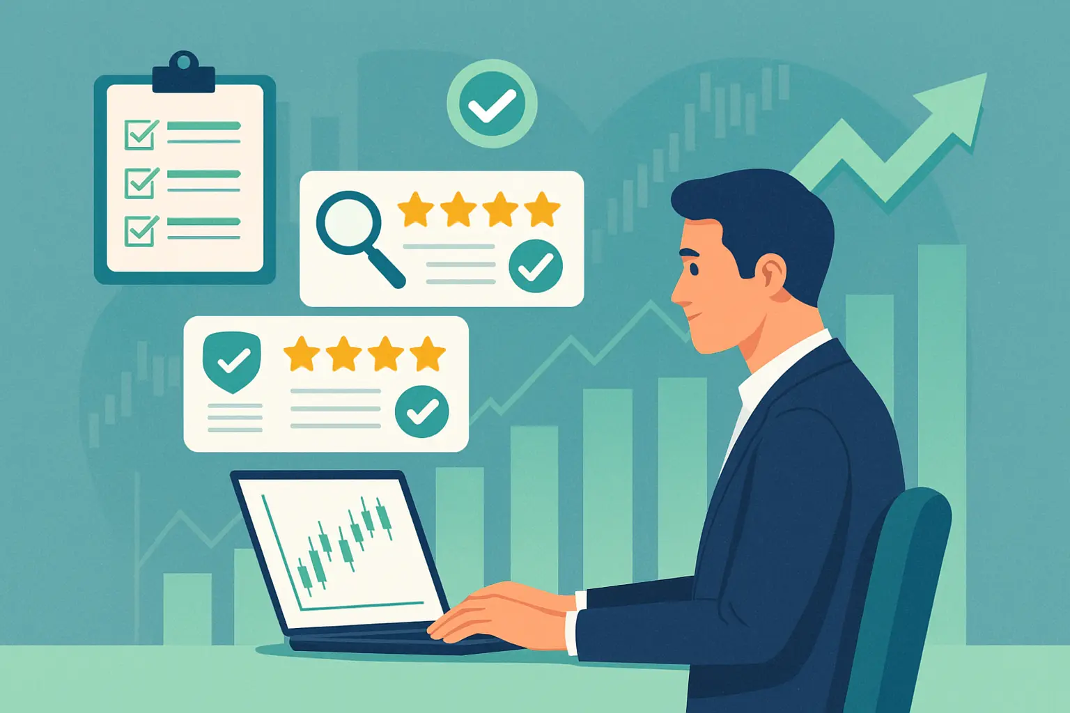 Investor comparing trusted advisors to choose the best stock market tips provider online.