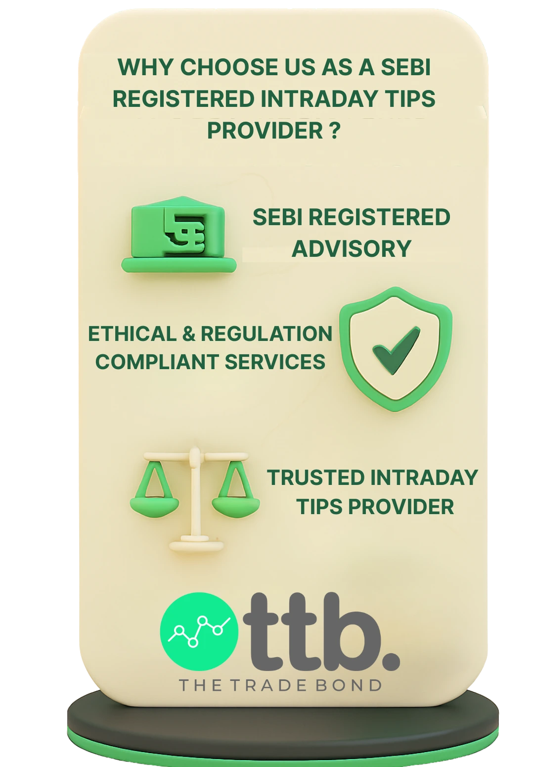 Compliance document and rupee icon showing value of SEBI registered intraday tips