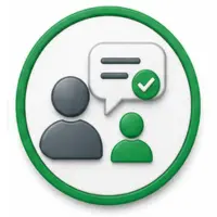 3D icon showing customer support and communication for trade follow-up services