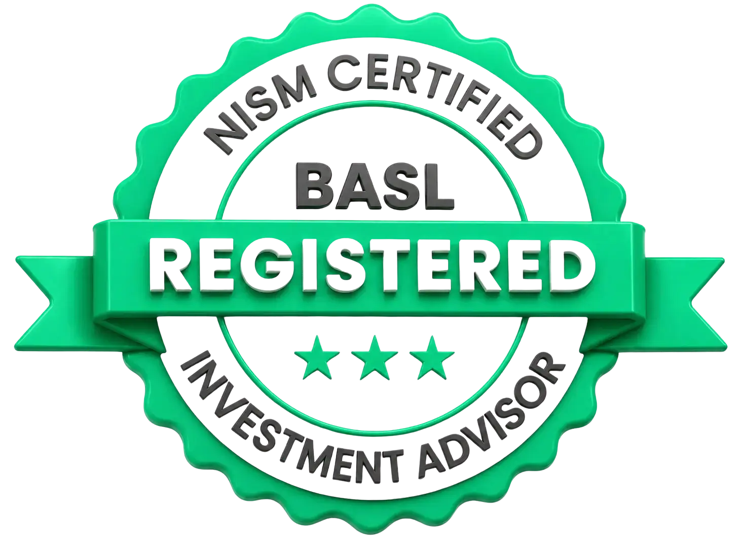 Green and white official seal for BASL Registered Investment Advisor.